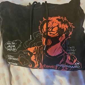 Black and Red Graphic Hoodie